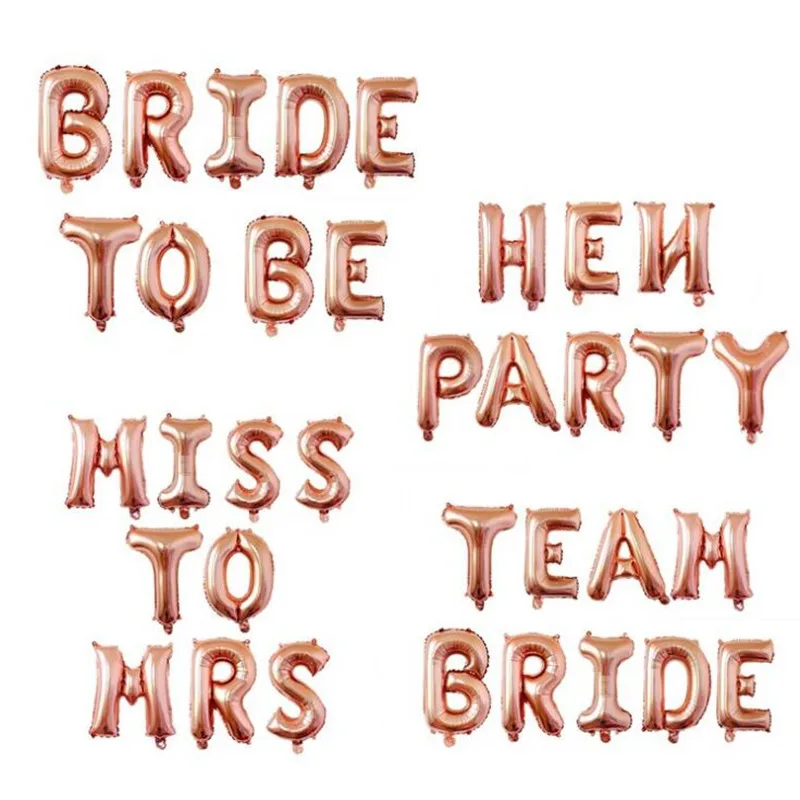 Rose Gold BRIDE TO BE Letter Foil Balloons Wedding Decorations Baby Shower Valentine's Day Bride Helium Balloon Decor Supplies | Дом и сад