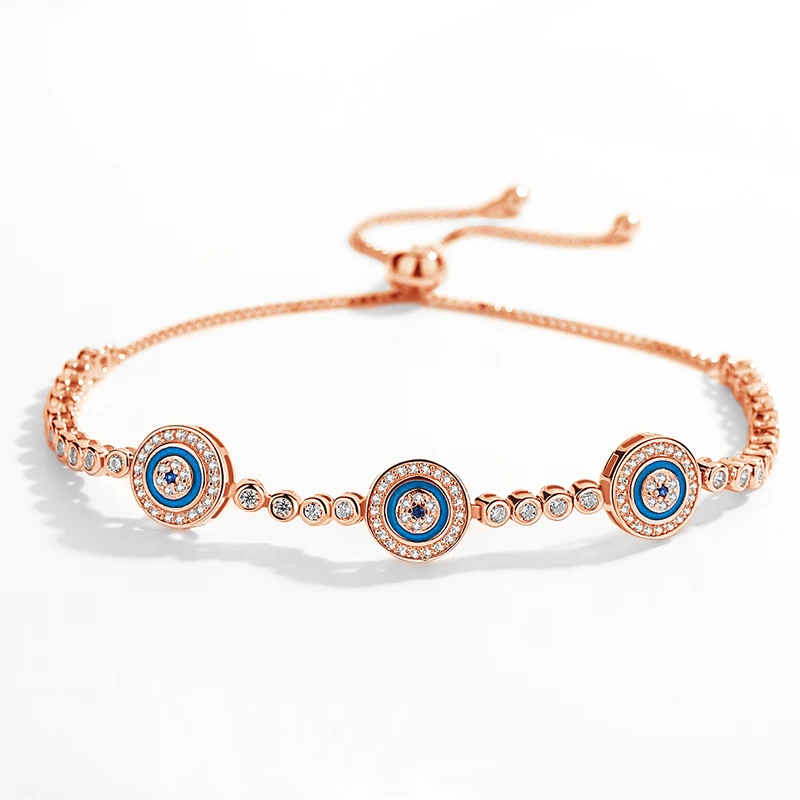 Женский и мужской браслет TONGZHE из стерлингового серебра 925 пробы с синими