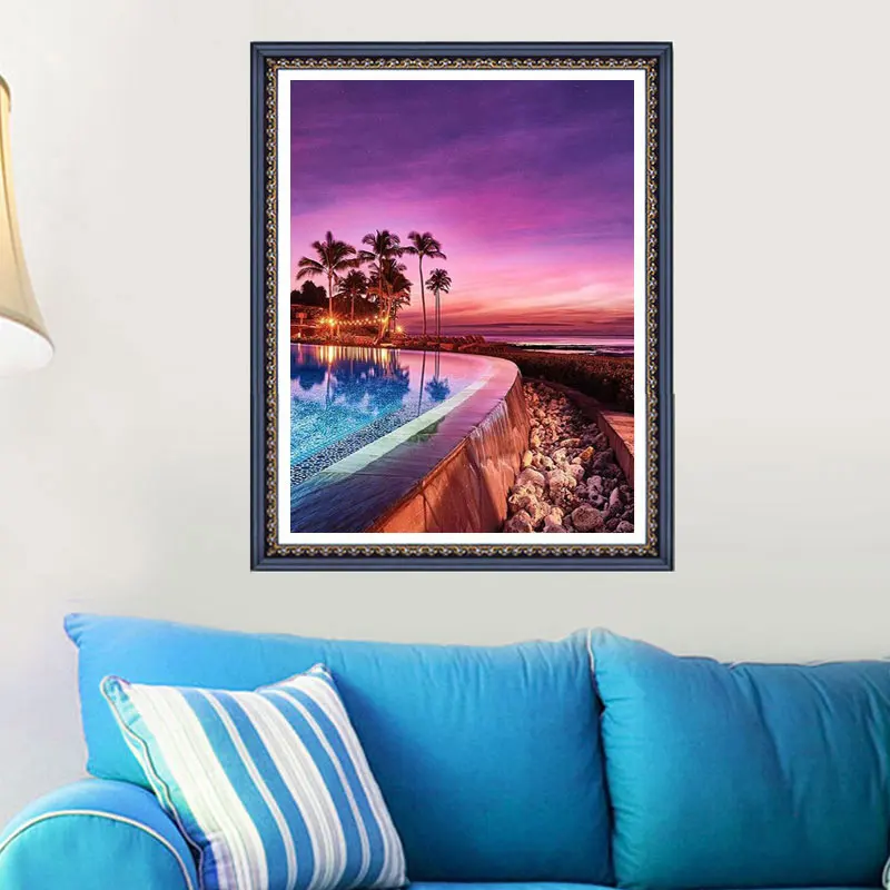 Square/Round Drill 5d Diy Diamond Painting Full Square Scenery By The Sea 3d Embroidery Cross Stitch Home Decor | Дом и сад