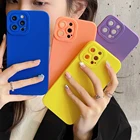 Цветной силиконовый матовый чехол для iPhone 13 12 Mini 11 Pro Max XR XS X 7 8 Plus SE2, защита для камеры, противоударный мягкий чехол карамельных цветов