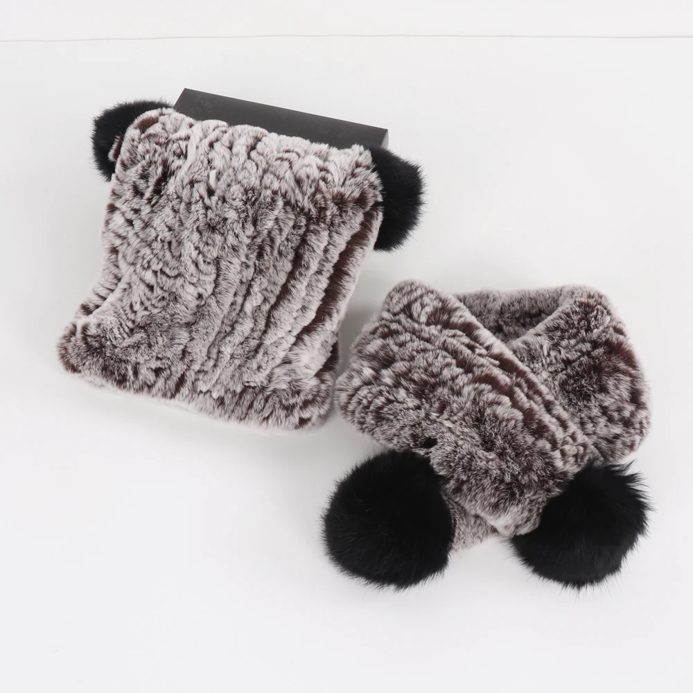 С натуральным мехом для детей шарфы головные уборы наборы российских зима