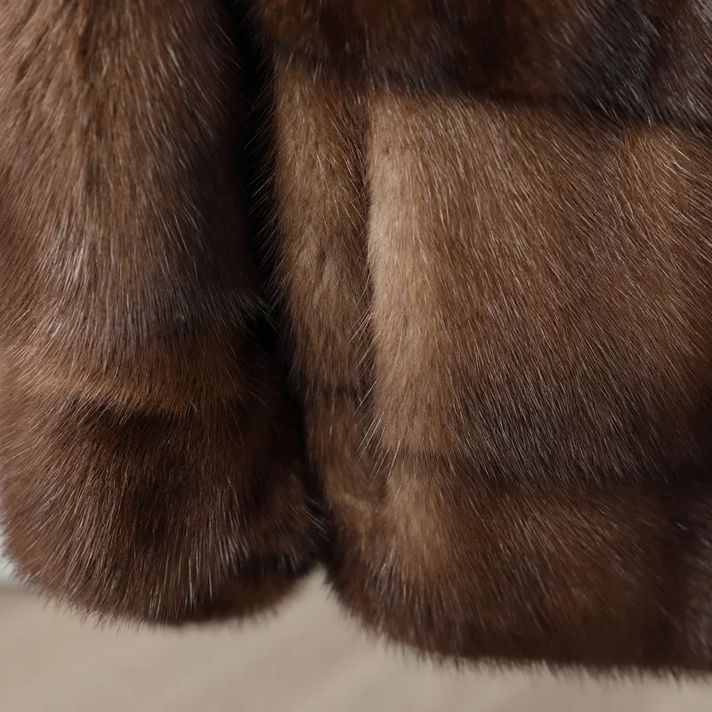 Mink fur coat short whole outer 2019 women's clothing outerwear jacket coats winter new stand collar | Женская одежда