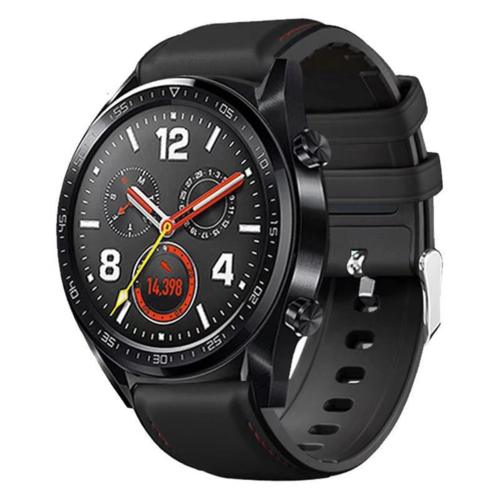 Red Black 22 мм кожаный ремешок для Huami Amazfit GTR 47 мм ремешок Смарт-часы фитнес-спортивный браслет для Amazfit Pace/Sratos 2/2 S/3 - Цвет: Red Black