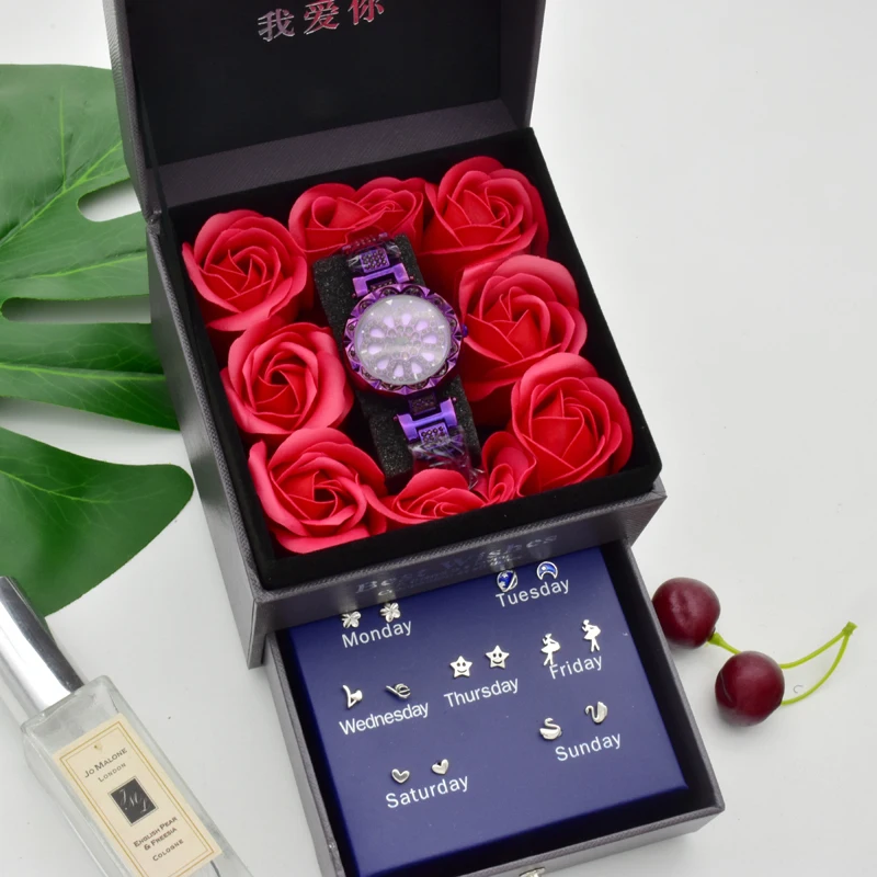 Хит женские часы с вращением на 360 градусов роскошные бриллиантами и звездным