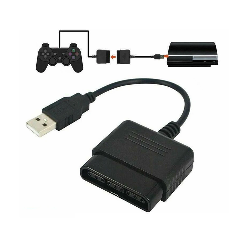 For PS2 To PS3 & PC USB Controller Converter Adapter Cable Black New 100% Brand New And High Quality Easy To Operate Practical