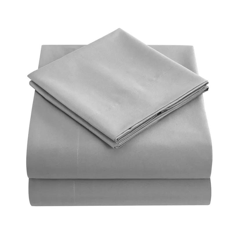 

Grey Color Bed Sheet Sets Soft Bed Sheets Twin/Full/Queen/King Size Flat Sheet + Fitted Sheet + Pillow Case XF1026-12