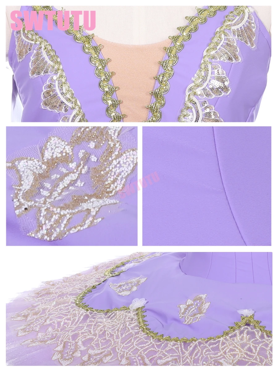 Новинка лавандовый костюм для выступлений балетная пачка девушек