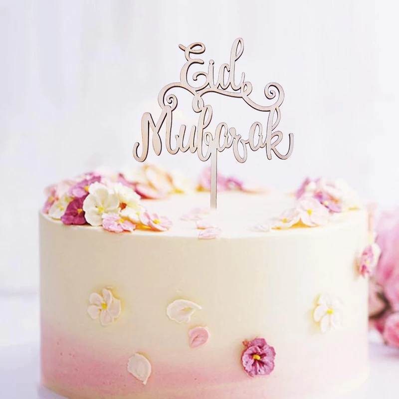 1 шт. деревянный топпер для торта EID Mubarak мусульманский топ выпечки торты флаг