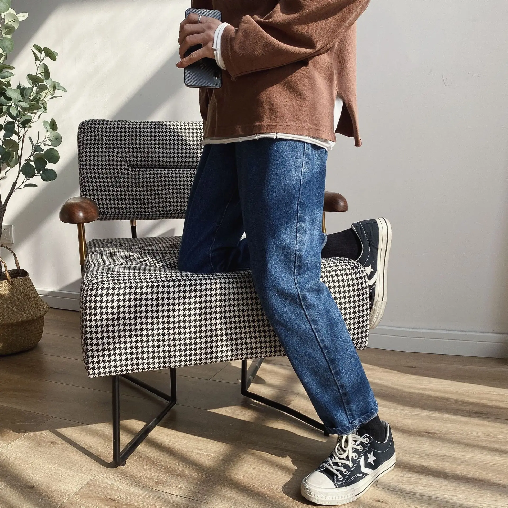 

Men Spring Black Korean Colors Jeans 2020 Mens Streetwear Blue Denim Pants Male Fashions Skinny Clothes Plus Size