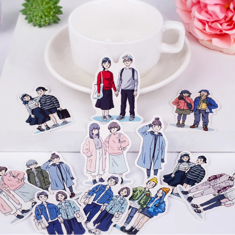 12 шт./упак. дневник молодой мальчик девочка наклейки с влюбленными DIY ремесло