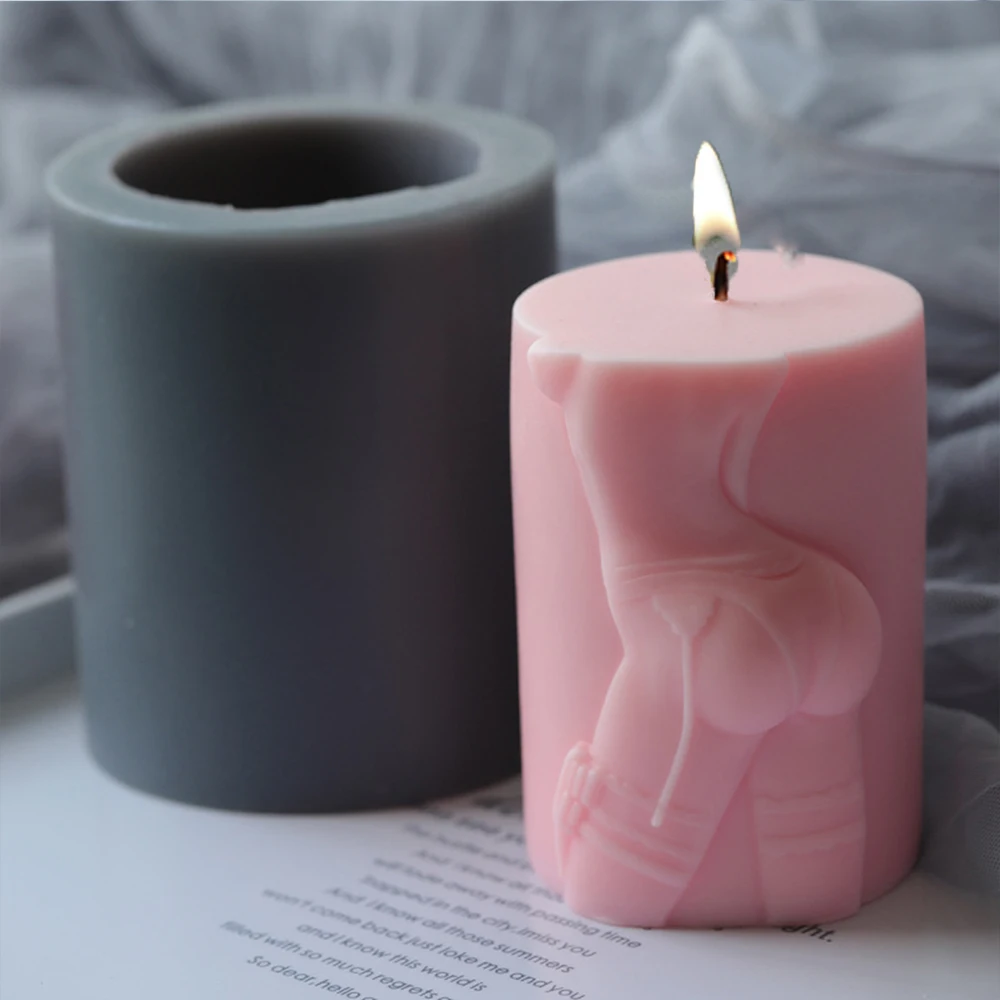

Body Sculpting Art Cylindrical Candle Mould Temptation Aroma Creative Candle Accessories,Diy Chocolate Soap Mould JU0113