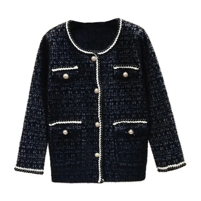 

Women's spring and autumn coat, the latest knitted cardigan, wear versatile, small fragrance coat and cardigan, women's fashion