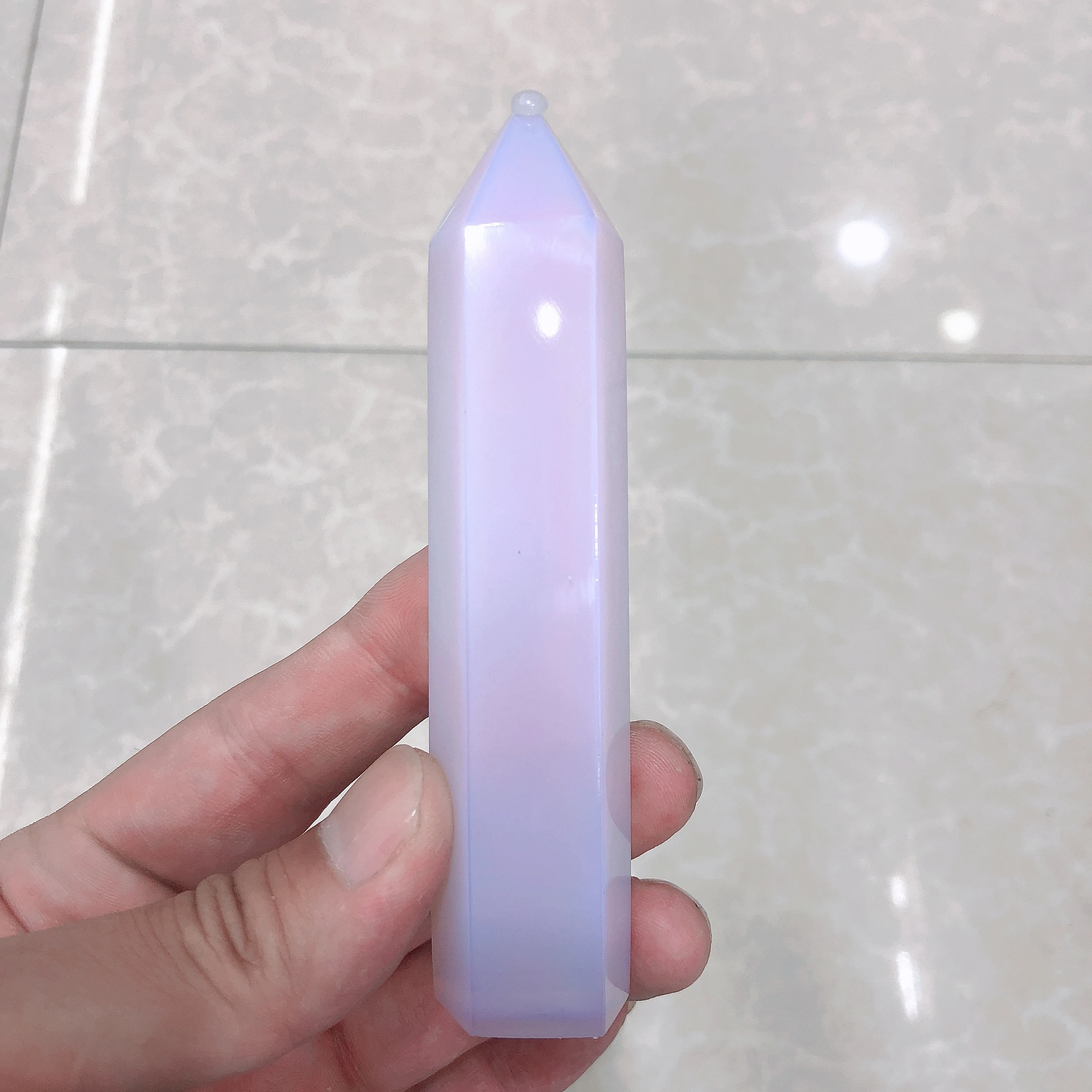 

1pc Natural Crystal Quartz Pink Opalite Tower Point Energy Reiki Stone Room Home Office Aquarium Decoration Accessories Gemstone