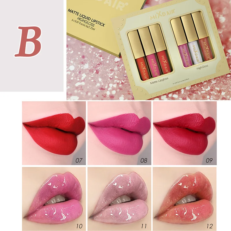Лучший 6 шт./компл. Водонепроницаемый жидкая губная помада матовая блеск для губ