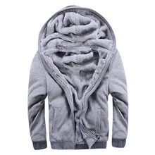 2021 New Mens Casual Winter Thickened Warm Coat Casual Zipper Hooded Fleece Long Sleeve Jacket Male 