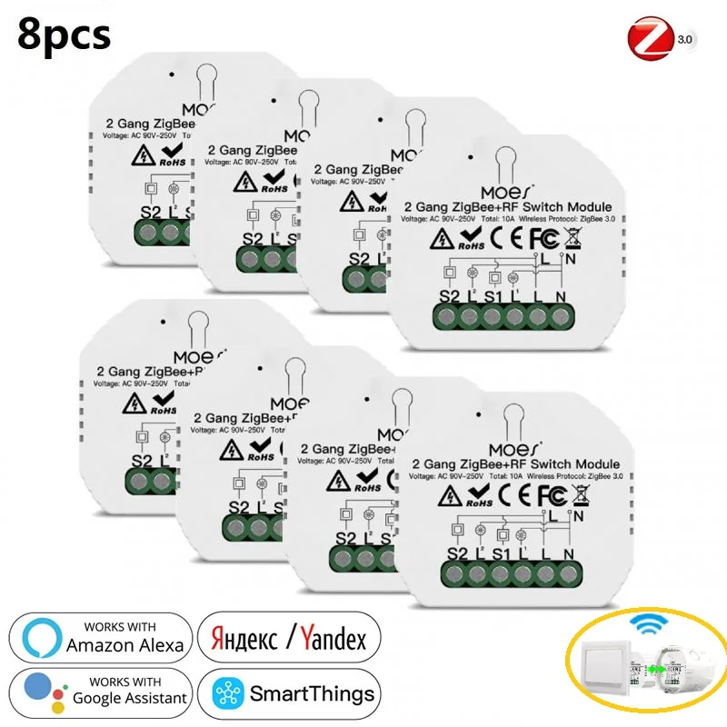 

Yandex ZigBee 1/2 Gang WiFi Smart Light Switch Module Relay Alice Smart Home Smart Life/Tuya APP Remote Control With Alex/Google