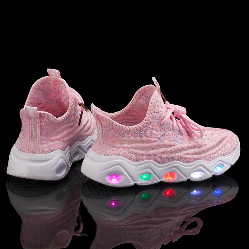 JIEMIAO Children's Led Shoes Girls Lighted Sneakers Glowing Shoes for Kid Sneakers Baby Sneakers with Luminous Sole Size 25-35