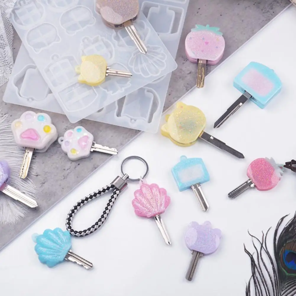 

«Сделай сам» с украшением в виде кристаллов эпоксидная смола, форма, брелки для ключей с голова брелок для ключей в виде кошачьей лапки прес...