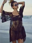 Женский купальный костюм Saida De Praia, кружевное вязаное бикини, одежда для плавания, повседневное пляжное платье, платье, свободные платья с вырезами на плечах