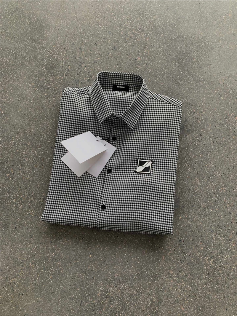Винтажная клетчатая рубашка We11done для мужчин и женщин, 1:1, высококачественные модные топы, футболки, рубашки Welldone