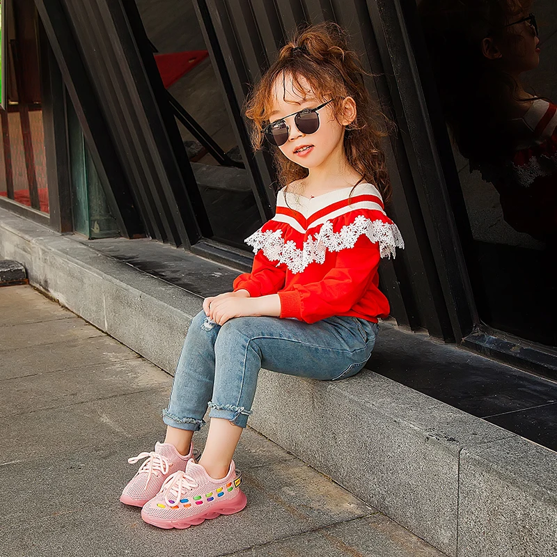 Kids Shoes Children Sneakers Blades Soles Running Shoes For Girls Outdoor Sport Sneakers Tenis Infantil Fashion Walking Shoes