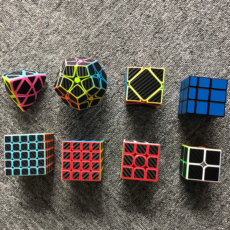 ZCube наклейки из углеродного волокна магический куб 2x2 megaminx 3x3 4x4 5x5 спиральная