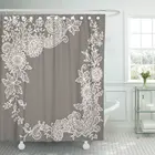 Туфли-лодочки с филигранными крем Цветной кружева углы цветочный узор под старину в стиле барокко душ Шторы Водонепроницаемый полиэстер ткань 60x72 дюйма набор