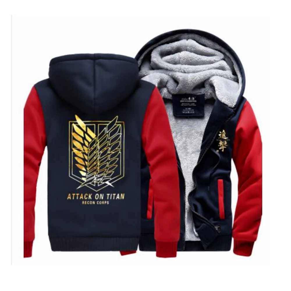 

Attack on Titan Shingeki no Kyojin Scouting Legion wings Costume thicken fleece jacket coat hoodies hoodie Cardigan
