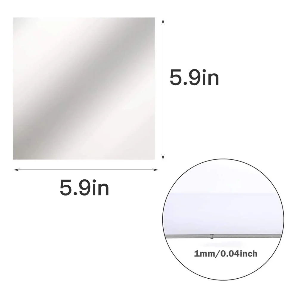 

9pcs 0.2MM 15*15CM Square Silver Mirror PET Wall Sticker Wall Sticke Cuttable Removable Square PET For Toilet And Bathroom