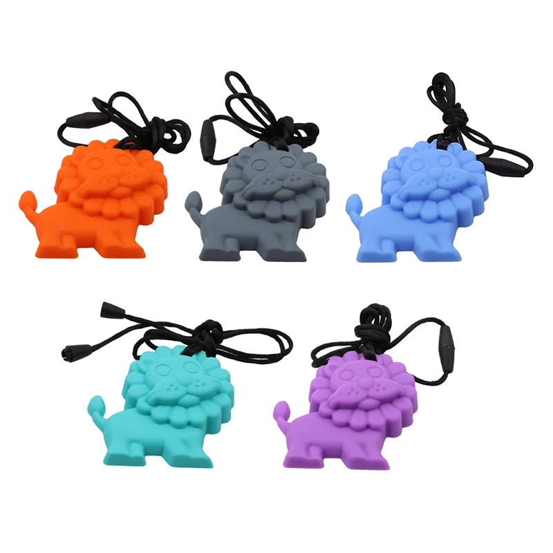 

2020 Lion Silicone Teether Teething Toy Baby Teether Beads DIY Chew Necklace Nursing Tool Pendant Food Grade Silicone BPA