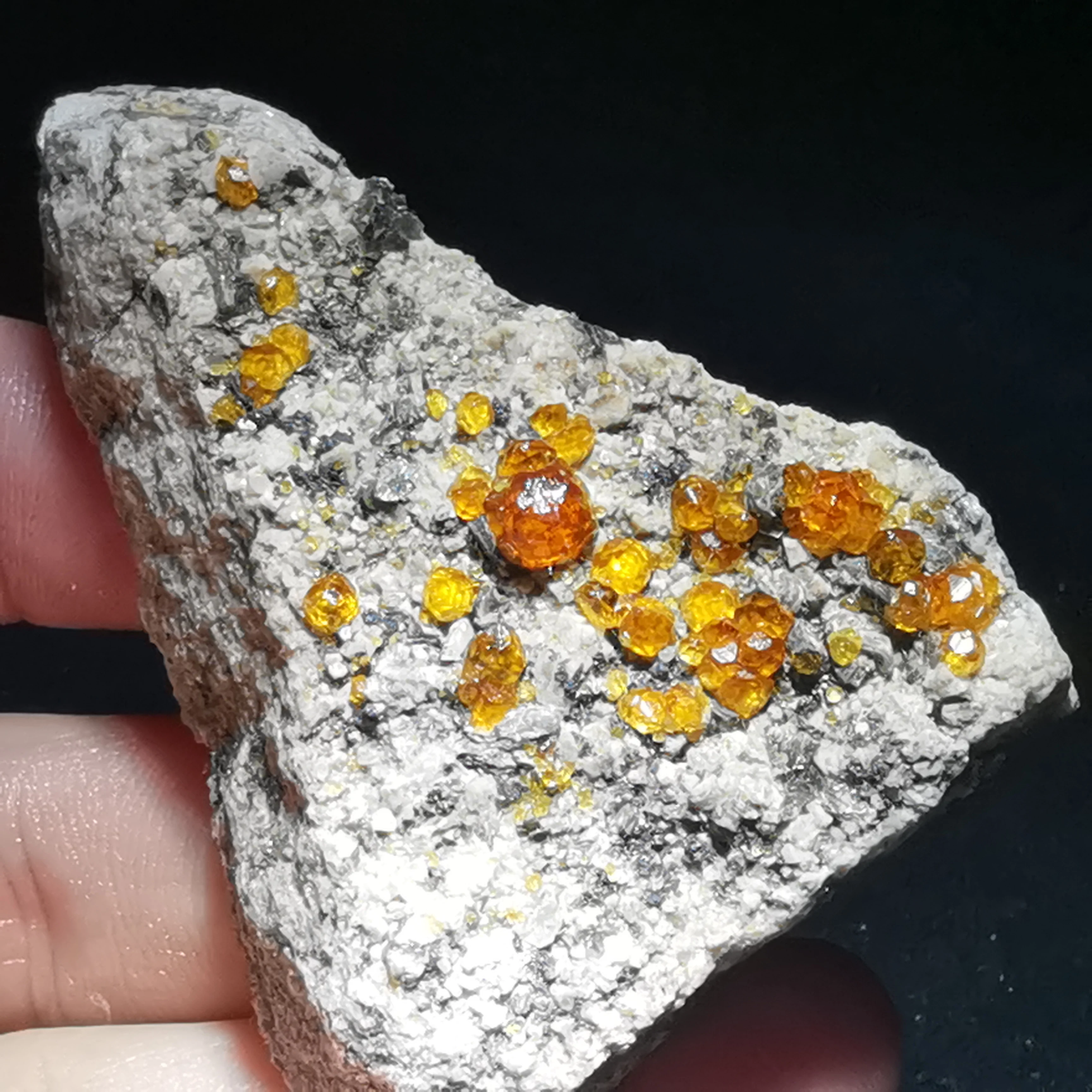 

37.8g.Rare natural garnet crystal hexagonal point feldspar mica brass multi mineral crystal symbiotic halo energy healing
