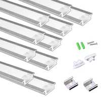 10 pack 6 6ft 2m recessed strip aluminum channel diffuserwine cabinet wardrobe book case embedded led profile milky cover track