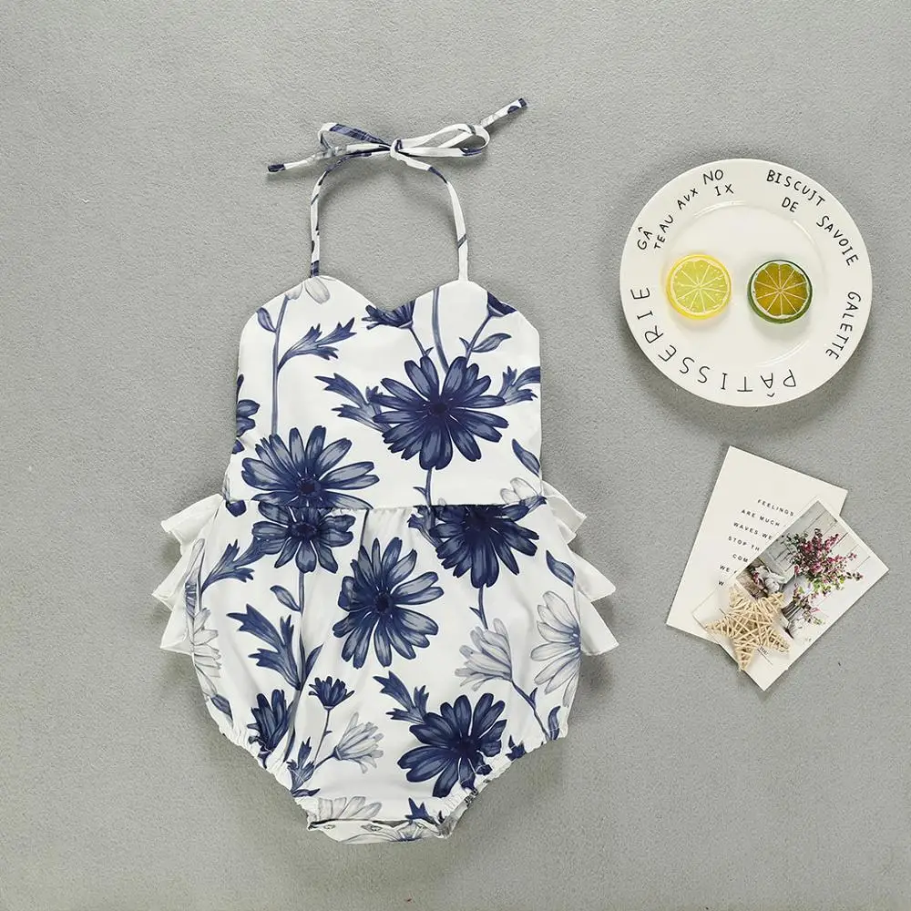 Комбинезон для новорожденных на бретельках с открытой спиной и оборками | Мать