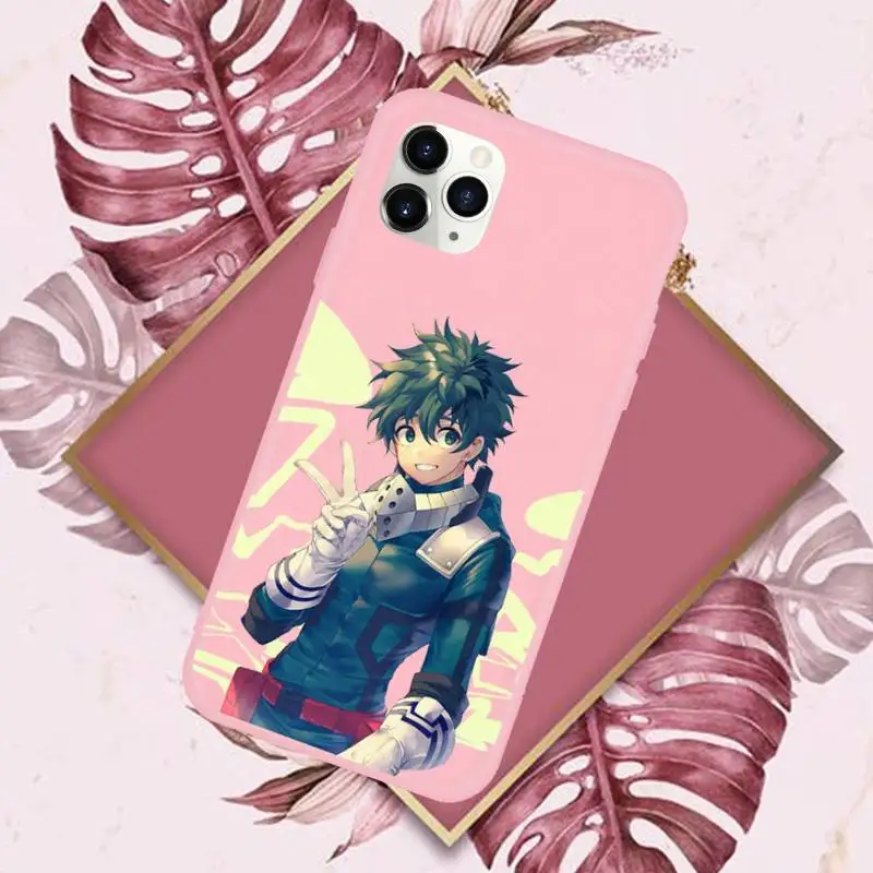 

Anime My Hero Academia deku bakugou Boku Phone Case Candy Color for iPhone 11 12 mini pro XS MAX 8 7 6 6S Plus X 5S SE 2020 XR