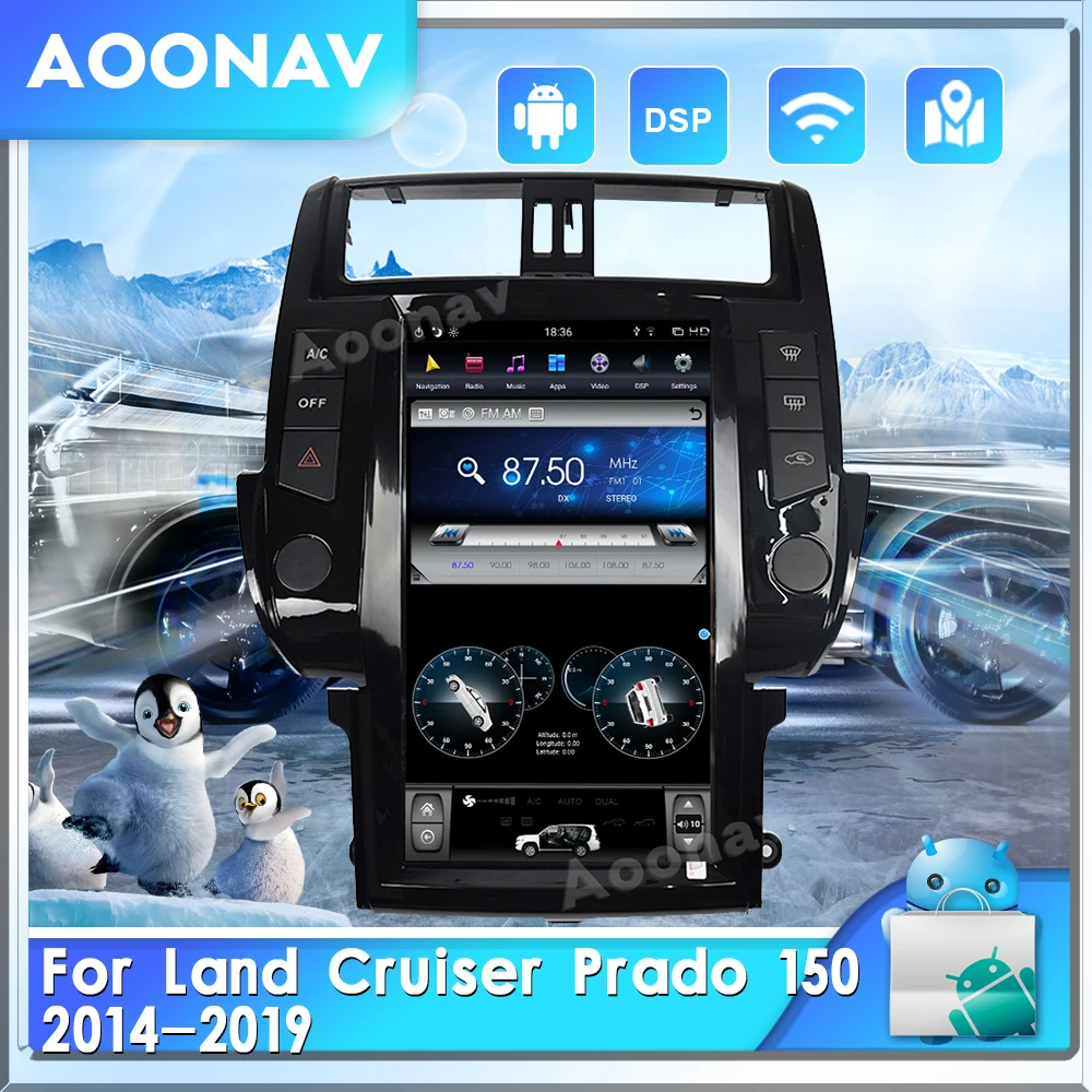 

Автомобильный радиоприемник 13,6 дюймов Android для TOYOTA Land Cruiser Prado 150, 2014, 2015, 2016, 2017-2019, Автомобильный GPS навигатор, мультимедийный плеер с IPS экрано...