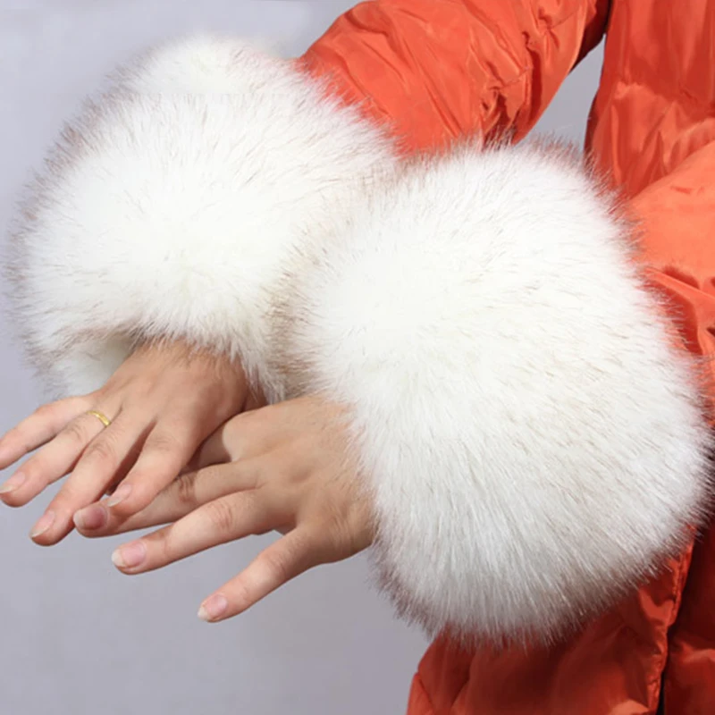 Манжеты женские из искусственного лисьего меха эластичные 1 пара |