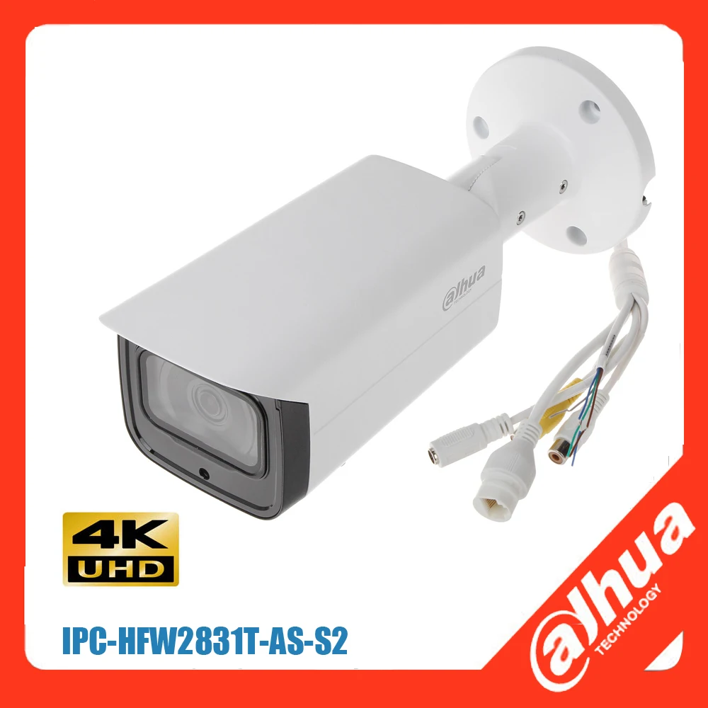 

mutil language Dahua IPC-HFW2831T-AS-S2 8MP 4K POE H.265 IP67 IR 30M IVS Starlight Camera support upgrade firmware