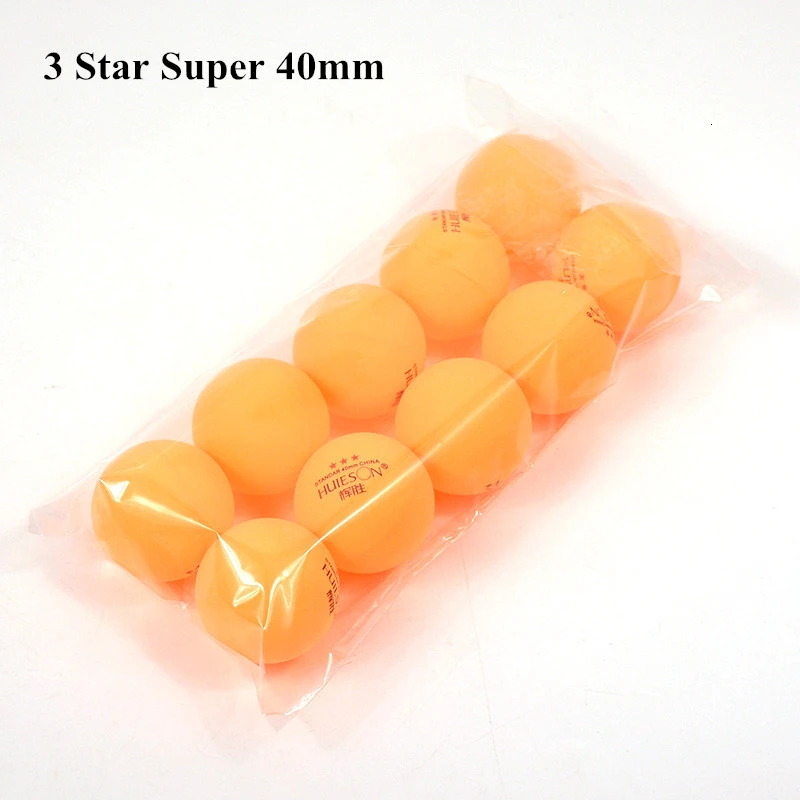3 Star Super 40mm HUIESON 10 шт./пакет 3 звезды для настольного тенниса Ракетки Для шар 40 мм+ 2,9 г шарики для пинг-понга для соревнований, тренировочные мячи - Цвет: 3 Star Super 40mm