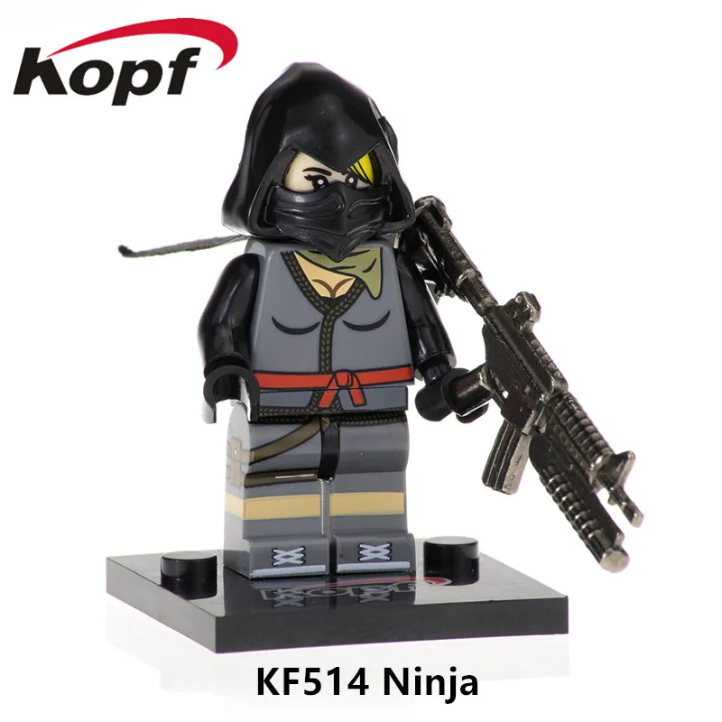 KF514 Without Box Одиночная строительных блоков с металлическим оружейным стрелком игра небо лиса выгорание Белый Костюм Фигурки для детей Коллекция игрушек KF671 - Color: KF514 Without Box