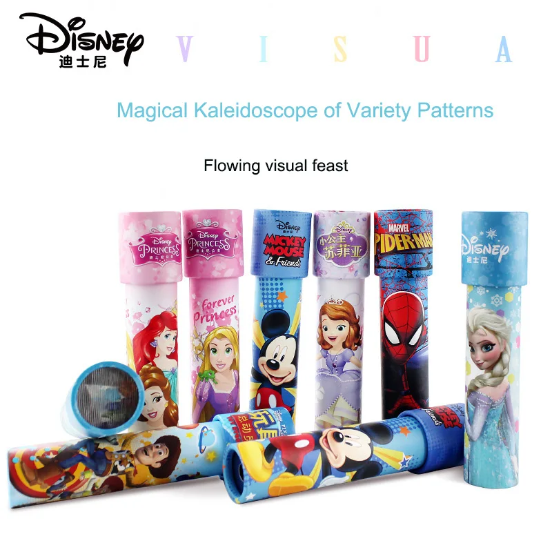 

Disney Cartoon Series Figures Elsa Anna Snow White Sophia Mickey Minnie Kaleidoscope Toy Polyprism Educational Toys for Children
