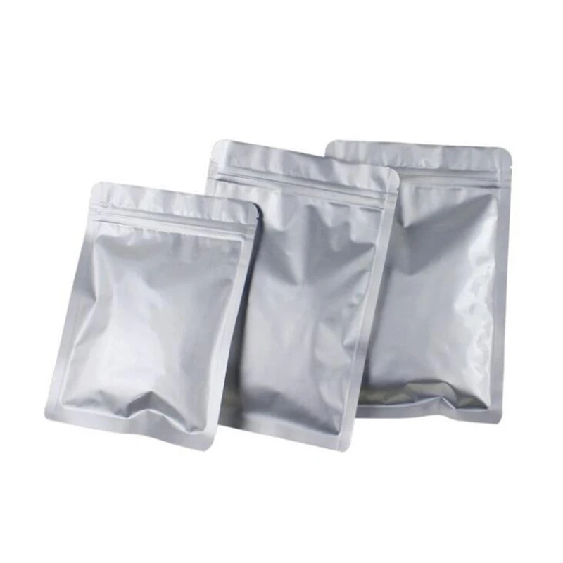 

HARDIRON Sliver Thick Pure Aluminum Ziplock Bags Powder Food Storage Zipper Pouch Tea Packaging Packet Moisture-proof Package