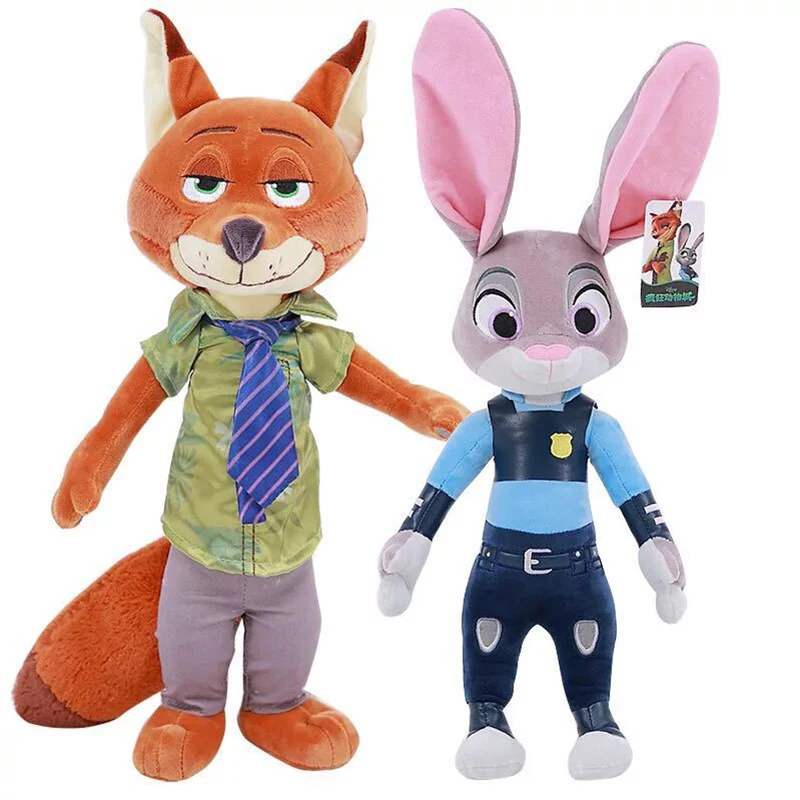 

40cm Disney Zootopia Nick Wilde Judy Hopps Stuff Plush Cute Hot Toys Doll Model Christmas New Years Gift for Children Kids