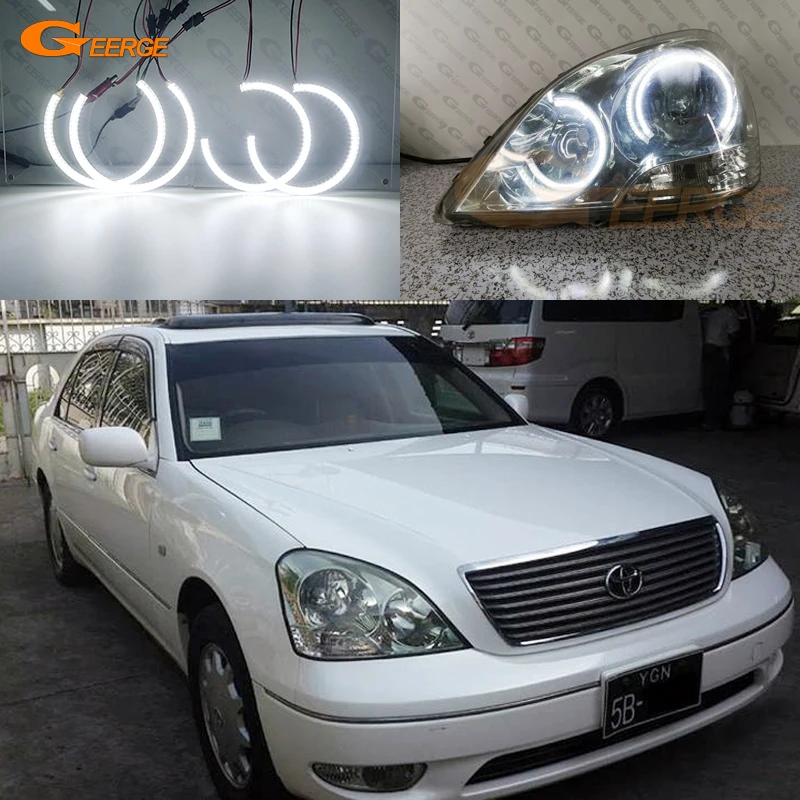 

Ultra bright SMD LED Angel Eyes halo rings kit Day Light Car Accessories For Toyota Celsior 2001 2002 2003