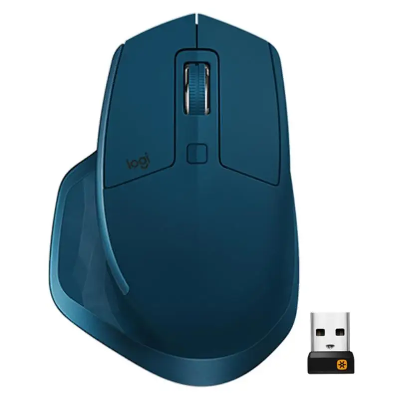 Синий Мышь с разрешением 4000 dpi, 7 клавиш, USB, Bluetooth, лазерная, неограниченная, высокая точность, двойное соединение, беспроводная, игровая, макро - Цвет: Синий