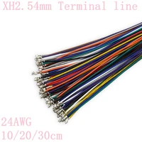 100pcs xh2 54 terminal line single end double end crimped spring terminal spacing 2 54mm 24awg xh2 54 cable