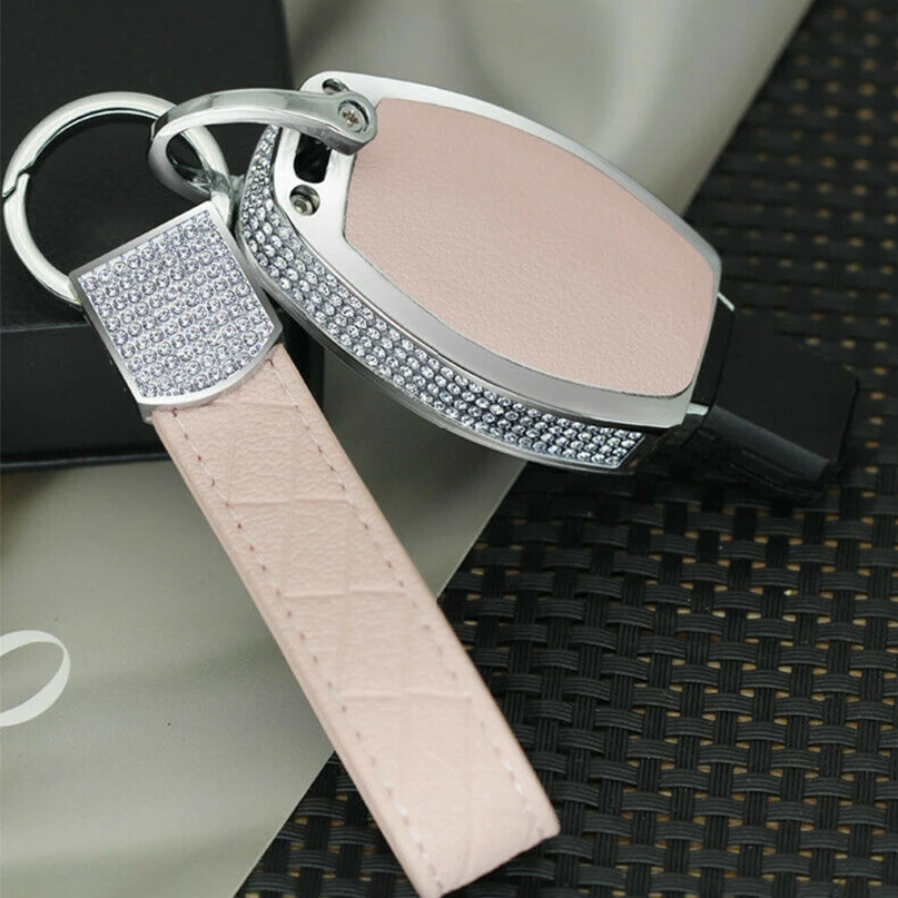 New Diamond Key Case With Leather Chain For Mercedes-Benz GLA C-Class GLC C200L | Автомобили и мотоциклы