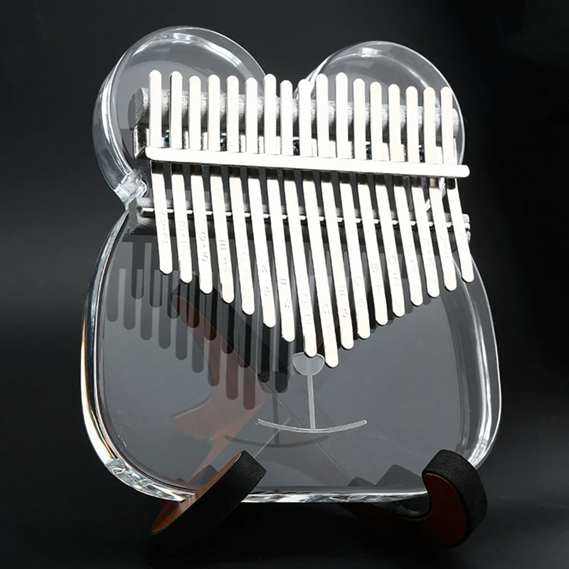 

17 Keys Kalimba Thumb Piano Transparent Acrylic Keyboard Instrument with Hammer for Beginners Children Kids Girl