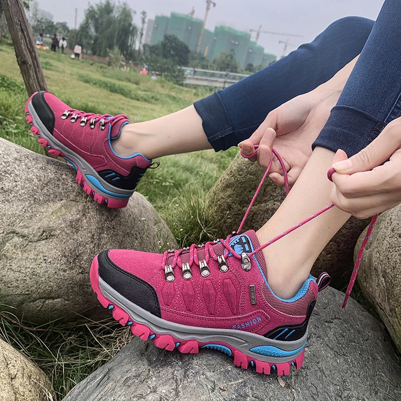 

New Spring Fashion Women Outdoor Hiking Boots Big Size 35-42 Waterproof Non-slip Ankle Boots High Quality Female Casual Sneakers