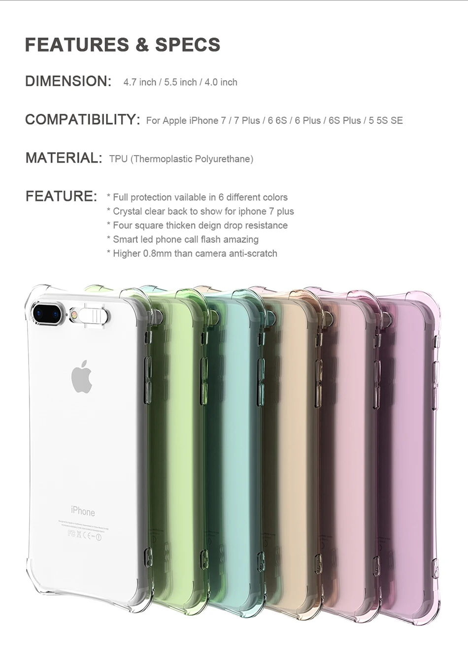 Чехол для iphone SE 2020 11 Pro Max XS XR X 8 7 6 6S Plus 5 мягкий ТПУ чехол со светодиодной подсветкой
