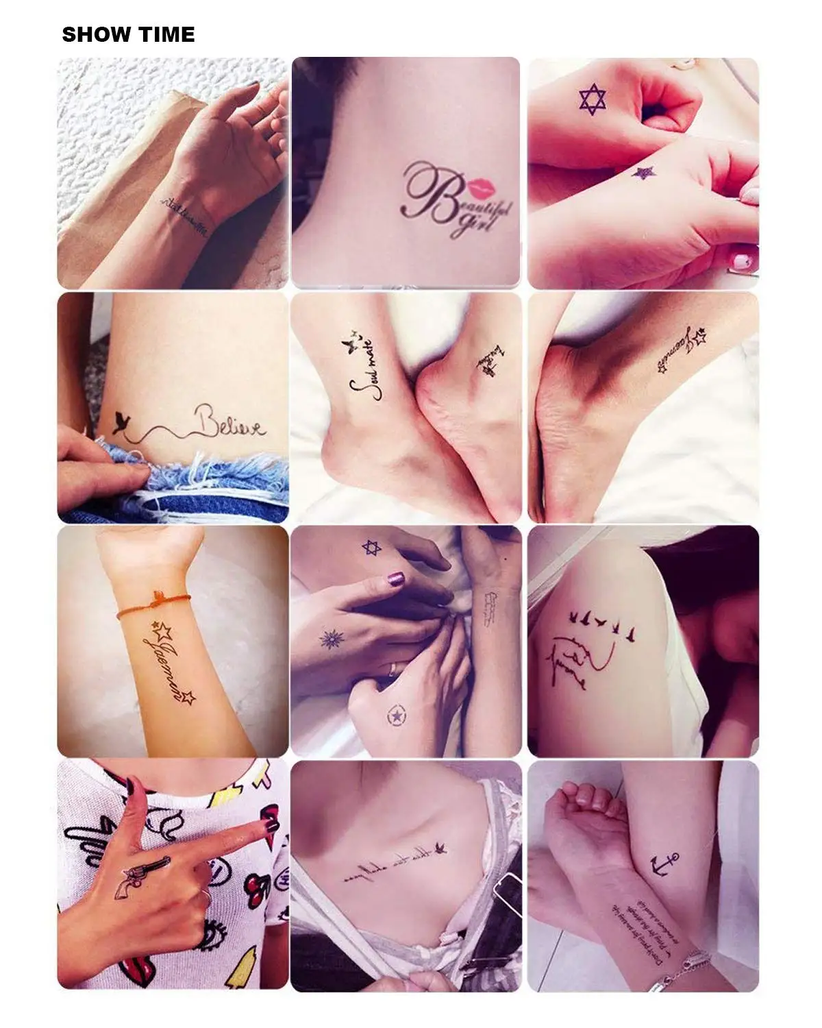 30 Sheets Small Temporary Tattoos For Kids Boys Girls, Tribal Animals Butterfly Anchor Compass Tattoo Stickers For Men Women